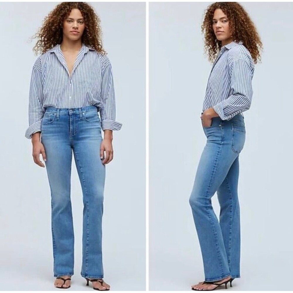 Madewell Jeans 28 Kick‎ Out Full-Length Merrigan Wash Blue High Rise Flare NO643